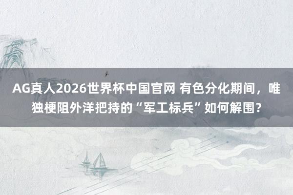 AG真人2026世界杯中国官网 有色分化期间，唯独梗阻外洋把持的“军工标兵”如何解围？