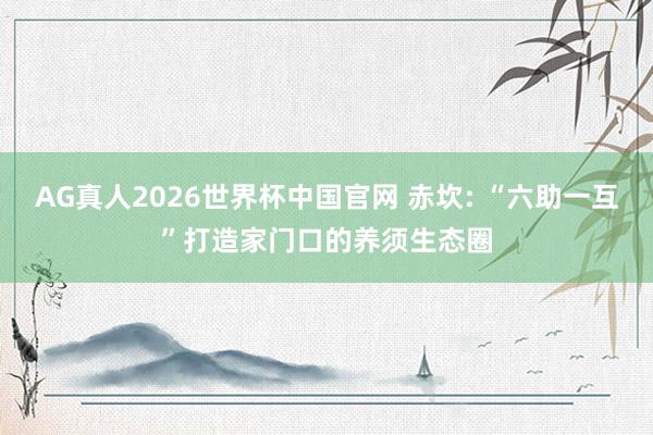 AG真人2026世界杯中国官网 赤坎: “六助一互”打造家门口的养须生态圈