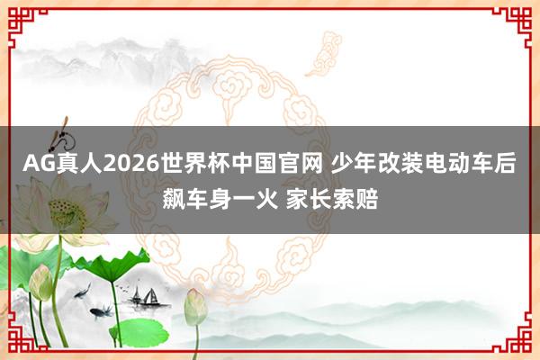 AG真人2026世界杯中国官网 少年改装电动车后飙车身一火 家长索赔