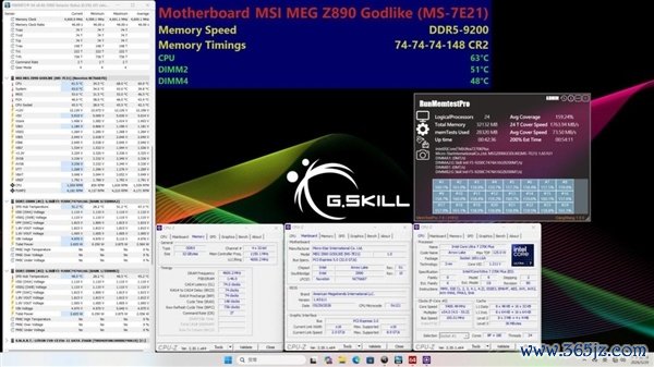 4-DIMM主板初次冲破！芝奇DDR5内存跑出9200MT/s：仅1.1V电压