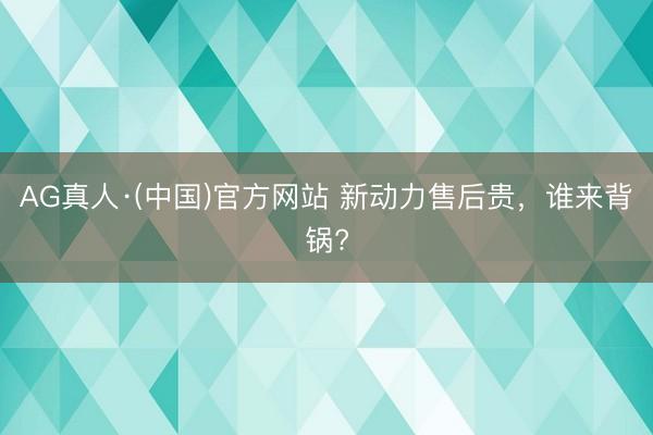 AG真人·(中国)官方网站 新动力售后贵,谁来背锅?